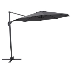 CORLIVING CANADA Corliving Fabric Offset Patio Umbrella In Gray