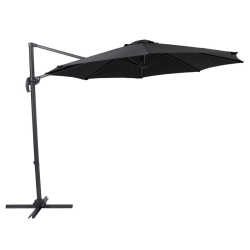 CORLIVING CANADA Corliving Fabric Offset Patio Umbrella In Black