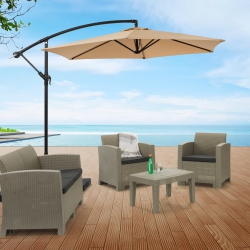 CORLIVING 9Ft Tilting Cantilever Patio Umbrella