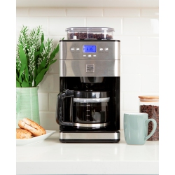 KENMORE Elite Grind And Brew Coffee Maker W/ Burr Grinder, 12 Cup Programmable Automatic Timer Brew Coffee Machine, Air-Tight Bean Hopper, Grind