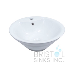 BRISTOL SINKS Above Counter Porcelain Circular Vessel Bathroom Sink