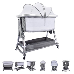 BEBELELO Borncerella Bassinets Model A 2 In 1 for Newborn Baby In Gray