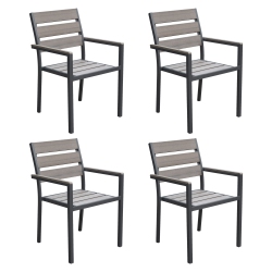 CORLIVING Sun Bleached Outdoor Dining Chairs