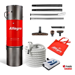 ALLEGRO VACUUMS Allegro Mu4101 Heavy Duty Powerful Central Vacuum System Tangential Discharge Bypass Ametek Lamb Motor Hybrid Filtration Premium