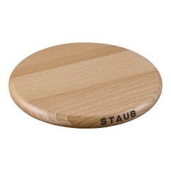 STAUB Specialities 16 Cm Round Beech Trivet Magnetic In Brown