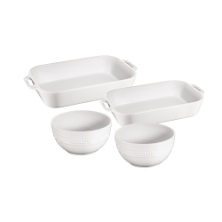STAUB Ceramique 4 Piece Bakeware Set In White
