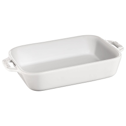 STAUB Ceramique 1 L Ceramic Rectangular Oven Dish In White