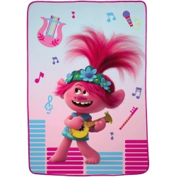 TROLLS World Tour Multicolored All Overprinted Blanket for Kids 62" X 90" for Kids
