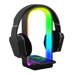MONSTER - Led Lamp With Headphone Stand And Built-In Wireless Charger, Remote Control Included