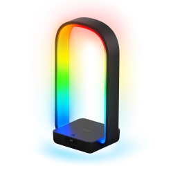 MONSTER Smart Wifi Arc+ 3-In-1 Sound Reactive Led Lamp Headphone Stand W/ USB Qi Wireless Charging