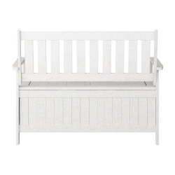 CORLIVING CANADA Corliving Miramar Washed Wood Outdoor Storage Bench In White