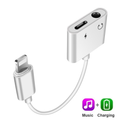 SUPERSHIELD Lightning to 3.5 MM Dual Ports Dongle Charger Headphone Adapter Jack&aux Audio 3.5 MM Earphone Accessory for Iphone Ipad Apple