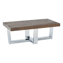 STEVE SILVER COMPANY Laredo Chestnut Wood And Chrome Base Cocktail Table