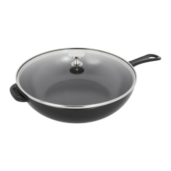 STAUB Pans 26 Cm / 10 Inch Cast Iron Daily Pan With Glass Lid In Black