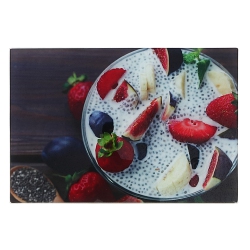 MAISON CONCEPTS Printed Glass Cutting Board Chia Pudding - Set Of 2
