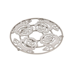 MAISON CONCEPTS Rose Round Trivet - Set Of 2 In White