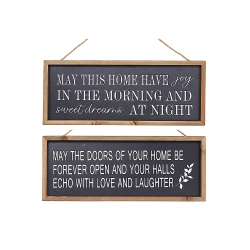MAISON CONCEPTS Framed Rect. Wood Sign May Your Home Be Filled With Asstd - Set Of 2
