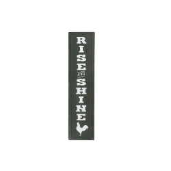 MAISON CONCEPTS Vertical Embossed Metal Sign Rise And Shine