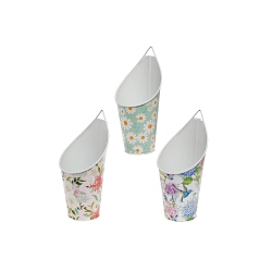 MAISON CONCEPTS Floral Metal Hanging Planter Asstd - Set Of 3