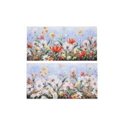 MAISON CONCEPTS Hand Painted Canvas Wall Art Summer Blossoms - Set Of 2