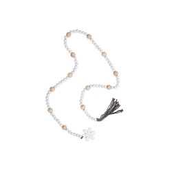 MAISON CONCEPTS 65" Dual Color Bead Garland With Tassel Daisy - Set Of 2