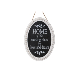 MAISON CONCEPTS Wooden Beaded Oval Sign Home In Multicolor