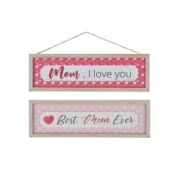 MAISON CONCEPTS Framed Wooden "mom" Hangers Asstd - Set Of 2
