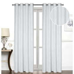 MAISON CONCEPTS Jacquard Panel W 8 Grom Tilde 84" - Set Of 2 In Gray