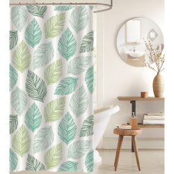 MAISON CONCEPTS Peva Shower Curtain With 12 Polyresin Hooks Leaflet