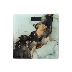 MAISON CONCEPTS Digital Glass Body Scale Square - Marbling & Gold In Black