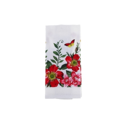 MAISON CONCEPTS Hand Towel Fiery Floral - Set Of 6 In Red