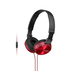 Sony MDRZX310AP On-Ear Headphones With Microphone - Red