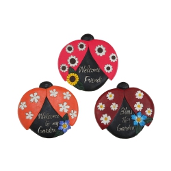 MAISON CONCEPTS Round Garden Stepping Stones Lady Bug Asstd - Set Of 3