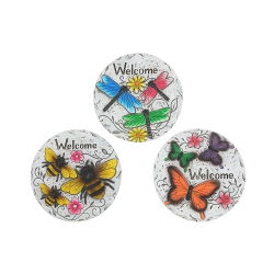 MAISON CONCEPTS Round Garden Stepping Stones Insects Welcome Asstd - Set Of 3