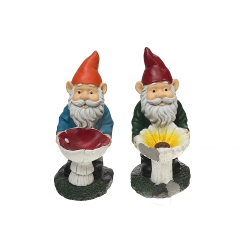 MAISON CONCEPTS Resin Gnome Garden Figurine Asstd - Set Of 2