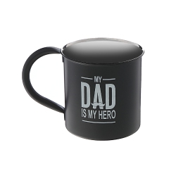 MAISON CONCEPTS Stainless Steel Mug With Printing My Dad Is My Hero - Set Of 2
