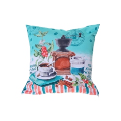 MAISON CONCEPTS Polyester Digital Print Cushion Coffee to Go 18 X 18 - Set Of 2