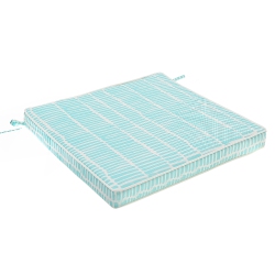 MAISON CONCEPTS Cross Stripes Outdoor Chairpad - Set Of 2 In Teal