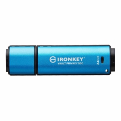 KINGSTON TECHNOLOGY - Ironkey Vault Privacy 50C Encrypted USB Type-C Flash Drive, USB 3.2 Gen 1, 64GB Capacity