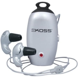 KOSS Ear Plug Noise Isolation System Qz-77 Reduces Harmful Low Frequency Sounds Ideal for In Flight Or Noisy Environments - In Silver