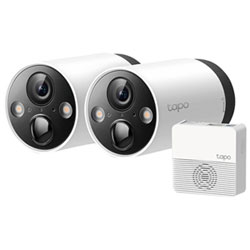 TP-Link Tapo C420S2 Wire-Free Outdoor Security System with 2 2K QHD Cameras - White