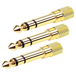ISTAR 1/4" to 3.5MM Headphones Adapter, Upgrade 6.35MM Male - 3.5MM Female Socket Stereo Pure Copper Jack Adaptor (3 PCs)