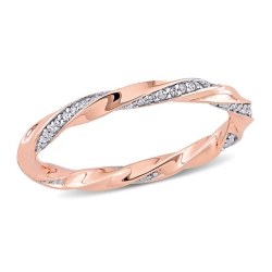 GEM AND HARMONY 1/4 Carat (Ctw) Diamond Twist Eternity Band Ring In 10K Rose Gold In Pink