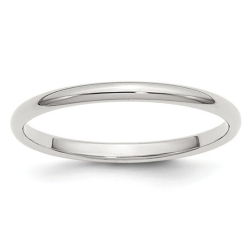 GEM AND HARMONY Ladies 2MM Wedding Band Ring In Sterling In Silver