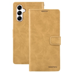 GOOSPERY Topsave Bluemoon Card Slot W/magnetic Clip Leather Folio Wallet Flip for Samsung Galaxy A14 6.6" In Gold