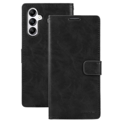 GOOSPERY Topsave Bluemoon Card Slot W/magnetic Clip Leather Folio Wallet Flip for Samsung Galaxy A14 6.6" In Black