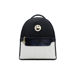 CAVALINHO Grace Backpack Navy / (18250207) - Leather And Canvas In White
