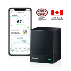 ECOSENSE Eq100 Ecoqube, Digital Radon Detector, Fast Capture Of Fluctuating Levels, Short & Long-Term Continuous Monitoring \w Trend Charts, Remote