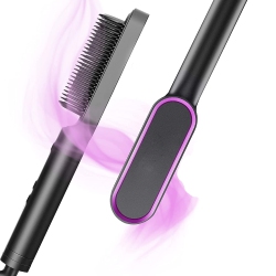 BHC STORE Hair Straightener Brush, Straightening Brush Matte Black, 5 Temps Straightening Comb, Hot Brush Hairbrush, Hot Comb Hair Straighteners For