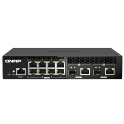 QNAP Qsw-M2108R-2C Web Managed Half-Width Rackmount Switch, With Two 10GBe Sfp+/rj45 Combo Ports And Eight 2.5 Gigabit Port